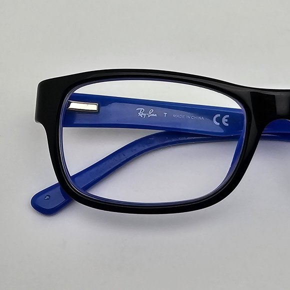 Ray-Ban RB5268 Eyeglass Frames Black Blue Rectangle Optical w/ Case Unisex Ray-Ban Unisex Size 52 Square RB5268 Optics Prescription  main image 3